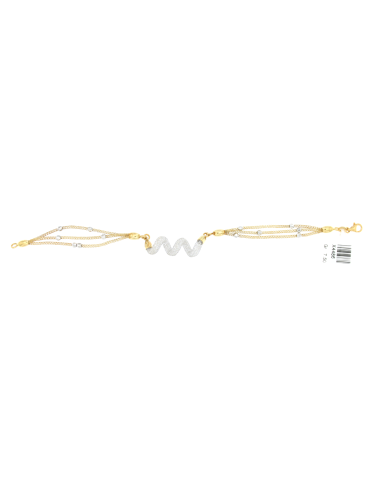 Bracciale Donna Oro Giallo/Bianco 18kt peso 7,50gr -  X4486