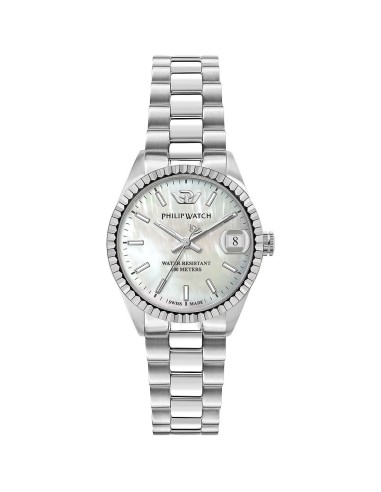 OROLOGIO PHILIP WATCH R8253597581 CARIBE 31 MM 3H WHITE MOP DIAL BR ACCIAIO BIANCO DONNA