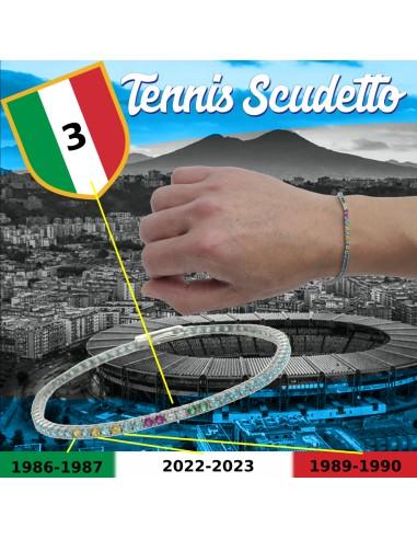 Bracciale Tennis COMMEMORATIVO SCUDETTO NAPOLI IN ARGENTO 925 cm 22