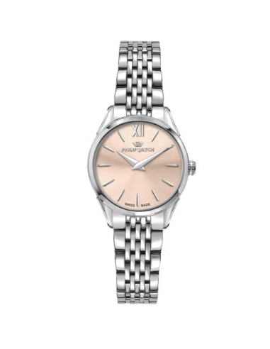 OROLOGIO PHILIP WATCH R8253217511 ACCIAIO BIANCO DONNA ROMA 28MM 2H L.ROSE DIAL BR SS
